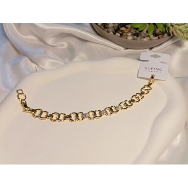 Halka Detaylı Zirkon Taşlı Xuping Jewelry Vip Bileklik 17-19 cm