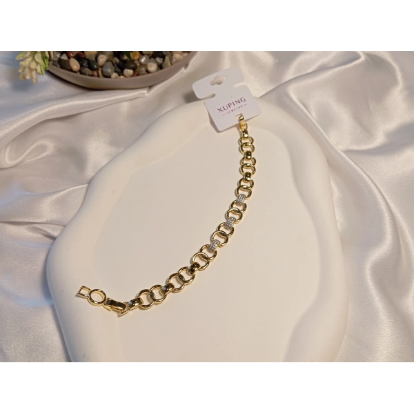 Halka Detaylı Zirkon Taşlı Xuping Jewelry Vip Bileklik 17-19 cm
