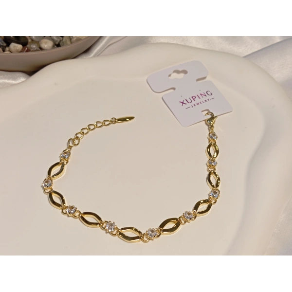 Euro Aksesuar Xuping VIP Seri Baklava Dilimi Zirkon Taşlı Bileklik
