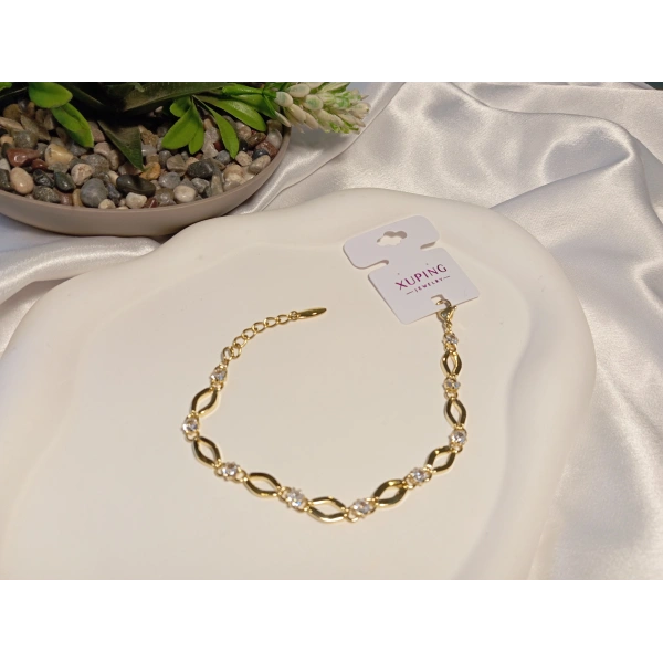 Euro Aksesuar Xuping VIP Seri Baklava Dilimi Zirkon Taşlı Bileklik