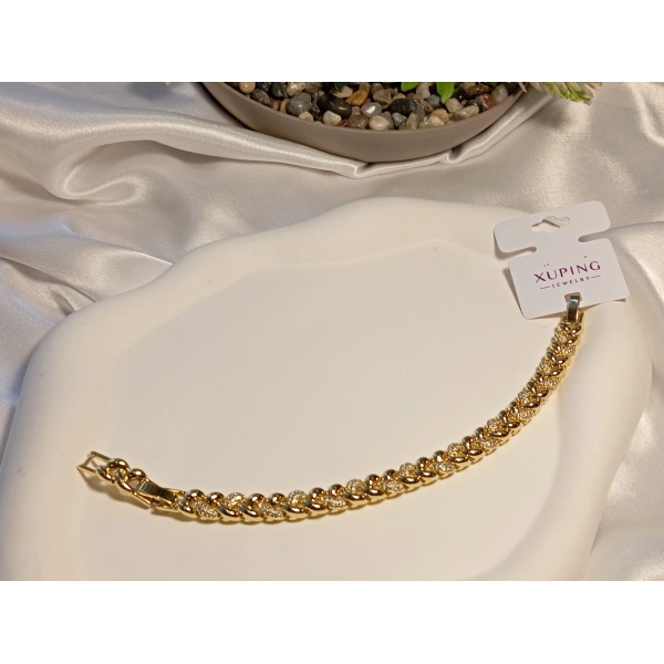 Euro Aksesuar Örgü Detaylı Xuping Jewelry Vip Bileklik 17-19 cm