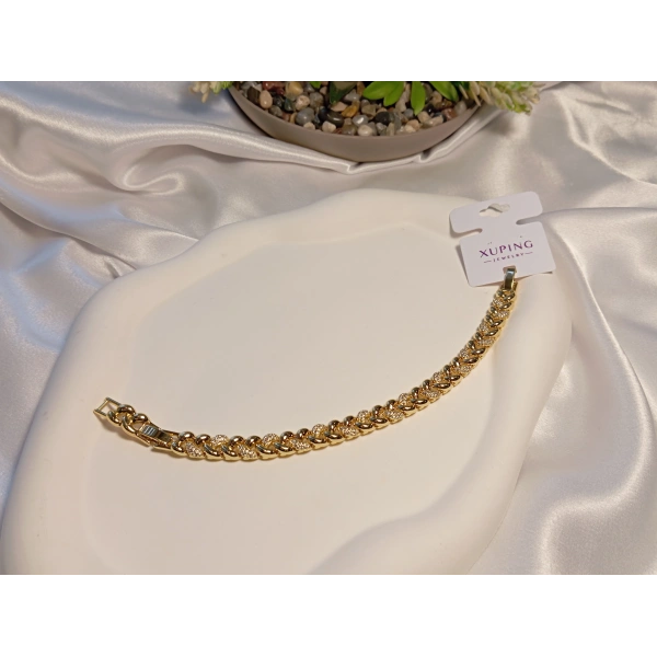 Euro Aksesuar Örgü Detaylı Xuping Jewelry Vip Bileklik 17-19 cm