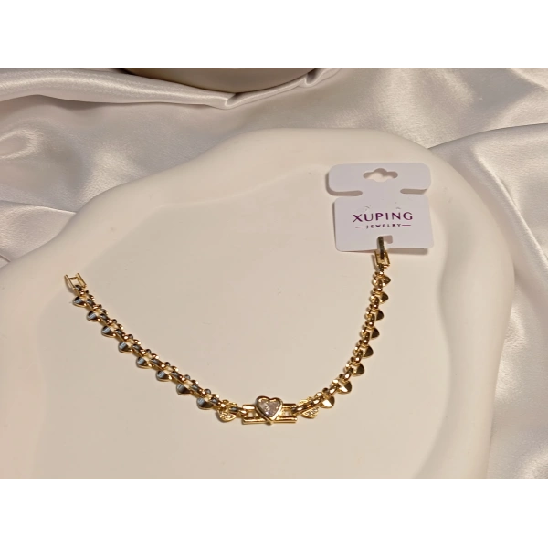 14 K Kaplama Kalp Detaylı Xuping Bileklik