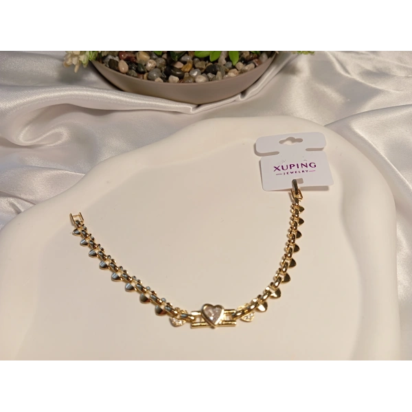 14 K Kaplama Kalp Detaylı Xuping Bileklik