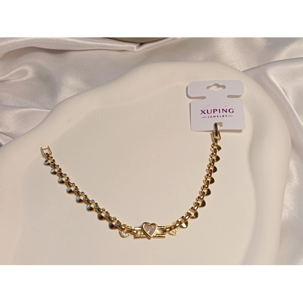 14 K Kaplama Kalp Detaylı Xuping Bileklik