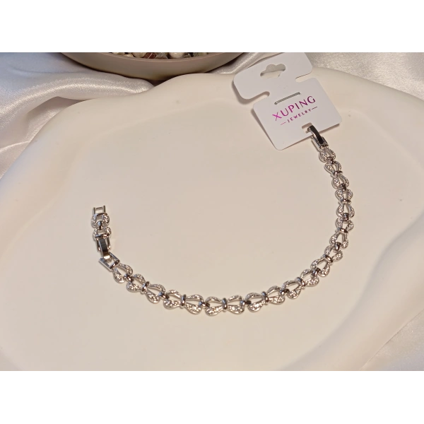 Gümüş Renk Fiyonk Detaylı Xıping Jewelry Vip Bileklik