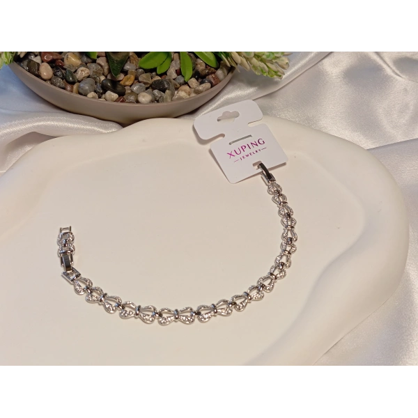 Gümüş Renk Fiyonk Detaylı Xıping Jewelry Vip Bileklik