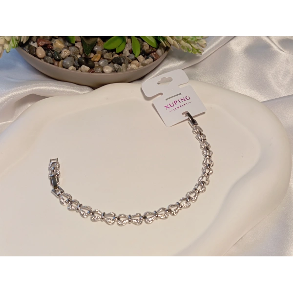 Gümüş Renk Fiyonk Detaylı Xıping Jewelry Vip Bileklik