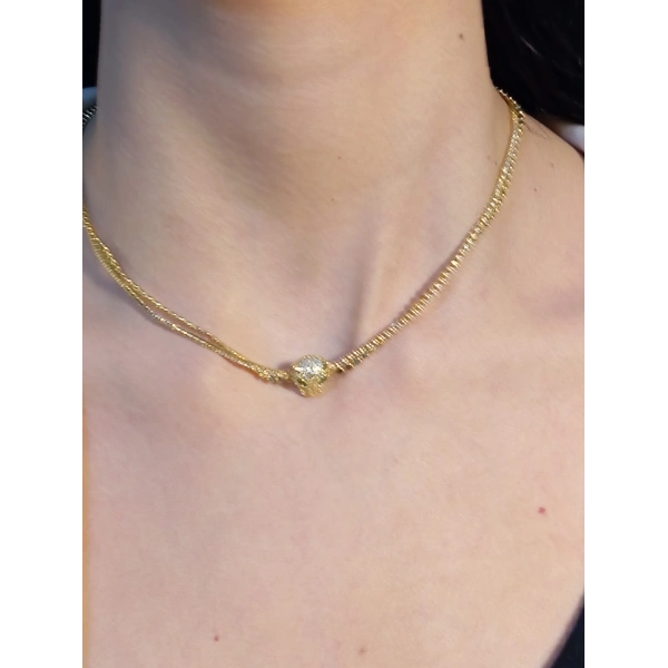 14 Ayar Altın Kaplama Safir Gözlü Panter Kolye – Euro Aksesuar