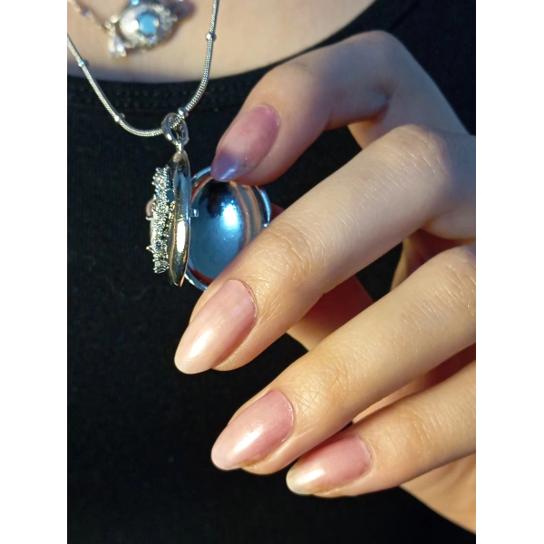 Çelik Katmanlı Zincir Detaylı Zirkon Taşlı Göz ve Oval Madalyon Kombin Kolye