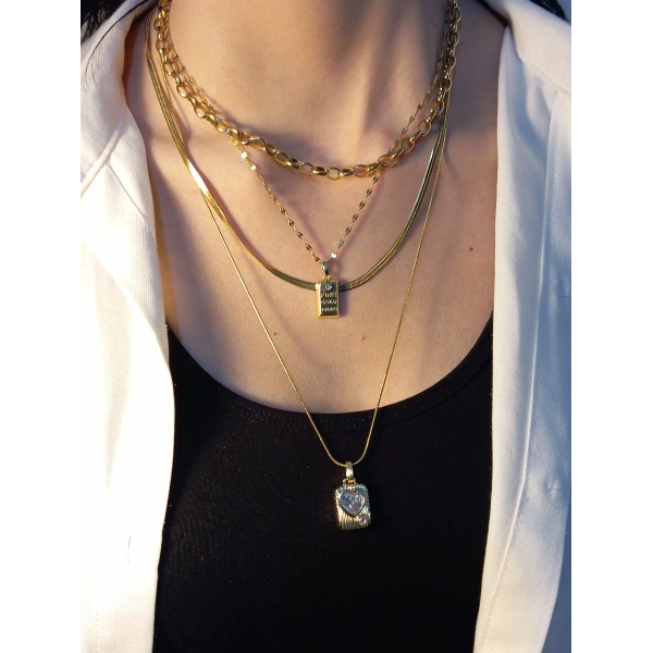 Gold Elegance 4lü Çelik Kolye