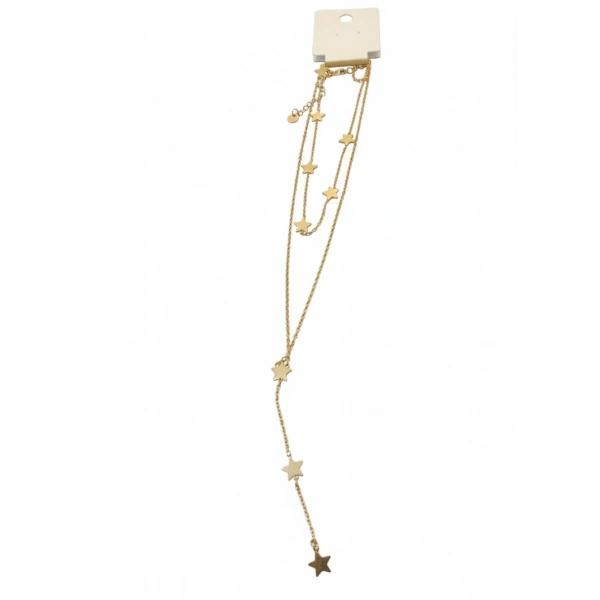 Minimal Yıldız Detaylı Çelik Y Kolye