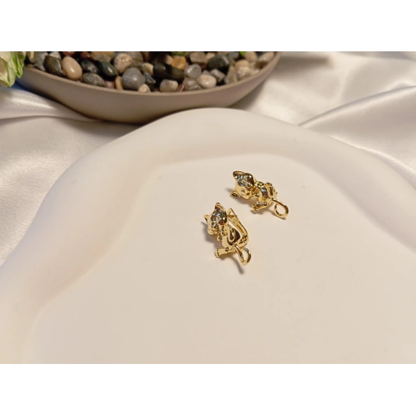 14 K Kaplama Kedi Detaylı Xuping Küpe