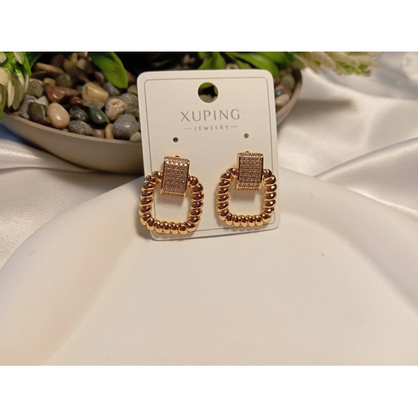 Rose Zirkon Taşlı Xuping Vip Küpe