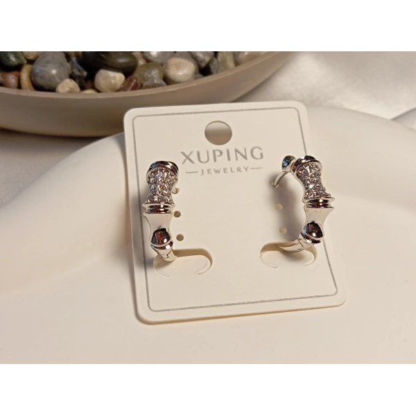 Xuping Taş Detaylı Boğumlu Halka Küpe (2 cm)