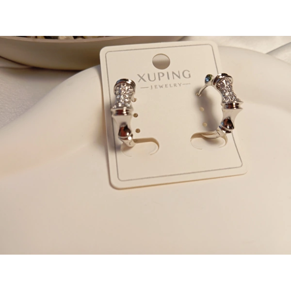 Xuping Taş Detaylı Boğumlu Halka Küpe (2 cm)