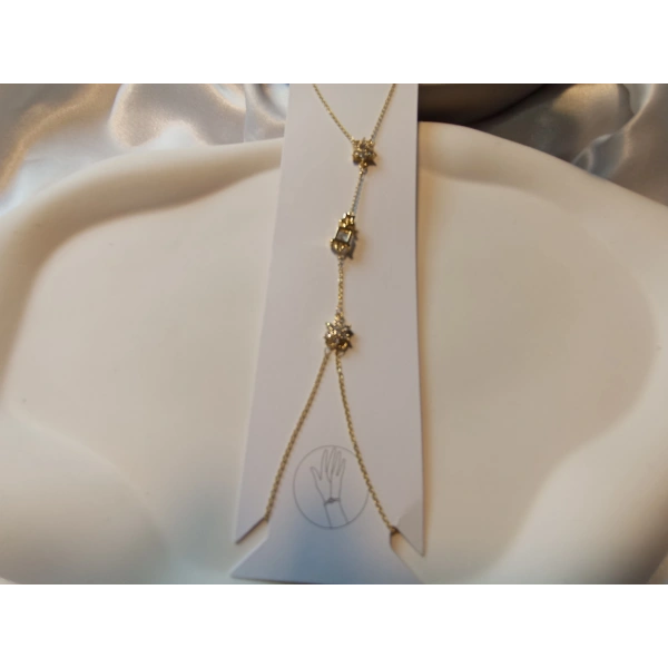 Gold Kaplama Işıltılı Figürlü Üçlü El Şahmeranı