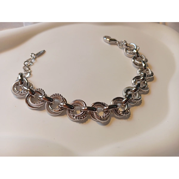 Xuping Rodyum Kaplama Dokulu Halka Model Kadın Bileklik (19-23 cm) - Euro Aksesuar