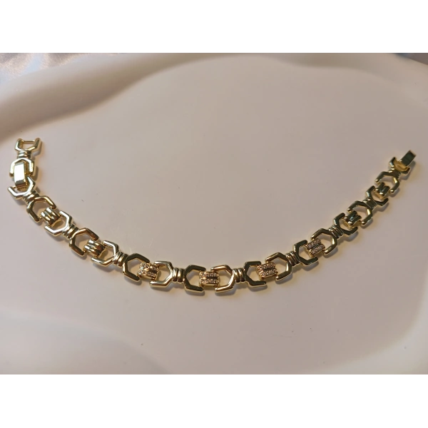 Xuping 14K Altın Kaplama Taşlı Kadın Bileklik - 16,5 - 17,5 cm Ayarlanabilir