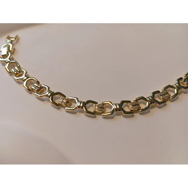 Xuping 14K Altın Kaplama Taşlı Kadın Bileklik - 16,5 - 17,5 cm Ayarlanabilir