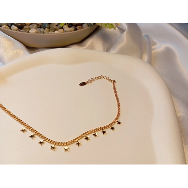 Yıldız Detaylı Xuping Jewelry Rose Gold Şans Bilekliği 17-22 cm