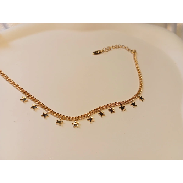 Yıldız Detaylı Xuping Jewelry Rose Gold Şans Bilekliği 17-22 cm