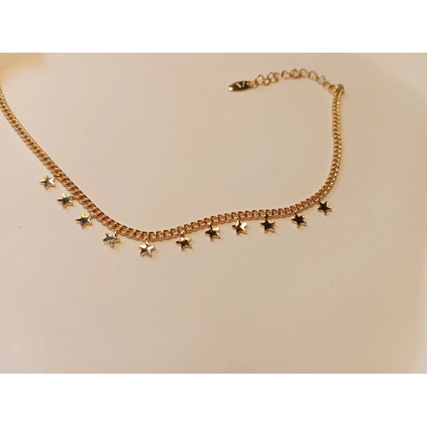 Yıldız Detaylı Xuping Jewelry Rose Gold Şans Bilekliği 17-22 cm