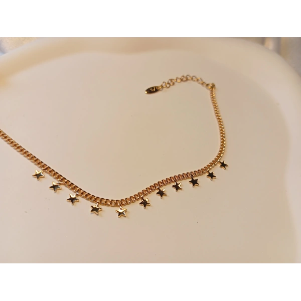 Yıldız Detaylı Xuping Jewelry Rose Gold Şans Bilekliği 17-22 cm