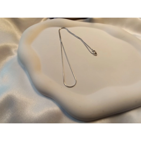 Euro Aksesuar Gümüş Kaplama İnce Snake (Yılan) Zincir Kolye - Zarafetin Simgesi