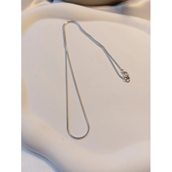 Euro Aksesuar Gümüş Kaplama İnce Snake (Yılan) Zincir Kolye - Zarafetin Simgesi