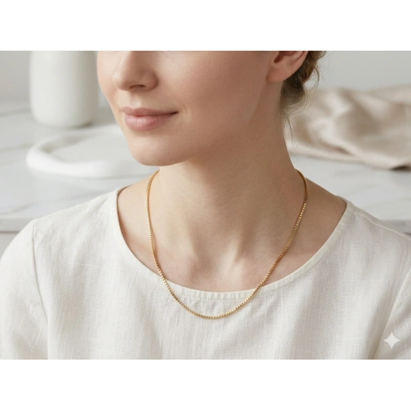 Xuping Jewelry 45 cm İnce Küp (Venetian) Zincir Kolye - Euro Aksesuar