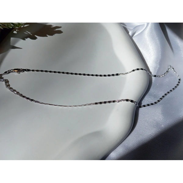 Euro Aksesuar Xuping Gümüş Renk Lazer Kesim 45 CM Kolye Zinciri