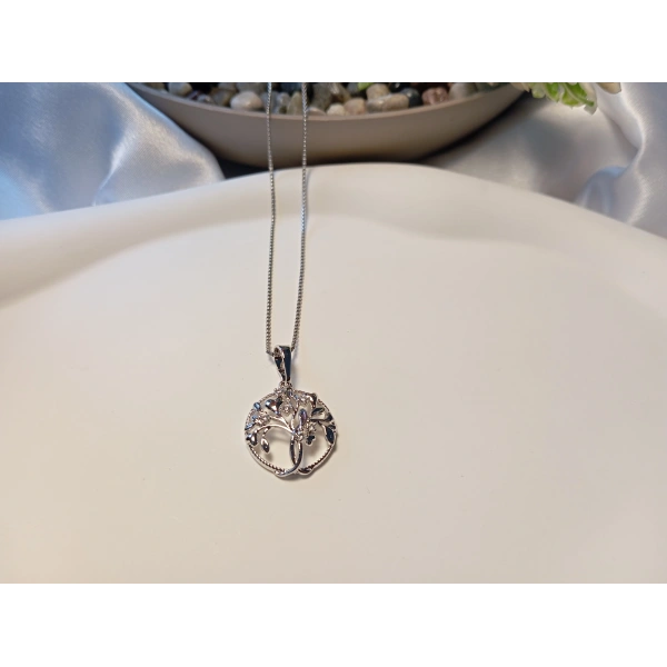 Xuping Jewelry Gümüş Renk Hayat Ağacı Kolye - 45 cm