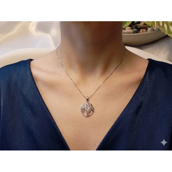 Xuping Jewelry Gümüş Renk Hayat Ağacı Kolye - 45 cm