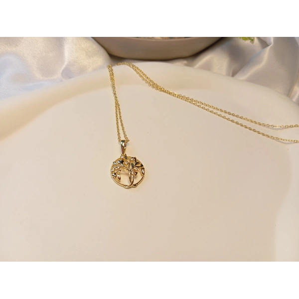 Xuping Jewelry 14 Ayar Gold Kaplama Hayat Ağacı Kolye - 45 cm