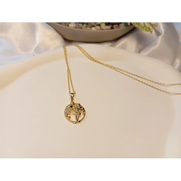 Xuping Jewelry 14 Ayar Gold Kaplama Hayat Ağacı Kolye - 45 cm