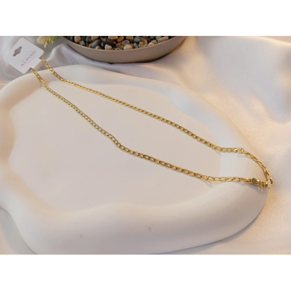 Euro Aksesuar Xuping 14 Ayar Altın Kaplama Klasik Zincir Kolye - 45 cm