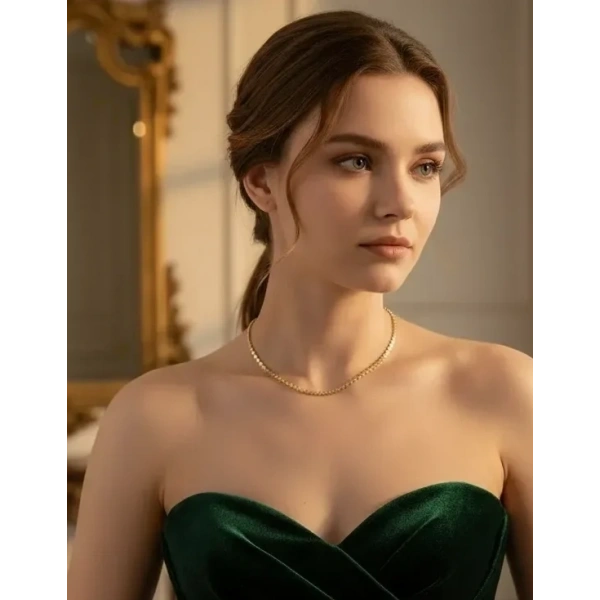 Euro Aksesuar Xuping 14 Ayar Altın Kaplama Minimalist Pullu Zincir Kolye (45cm)