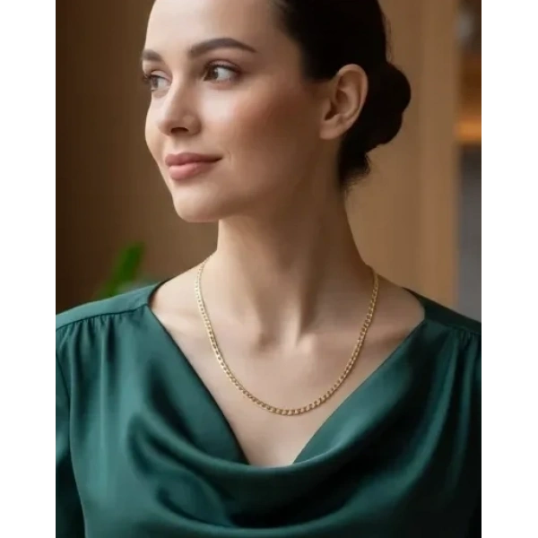 Euro Aksesuar Xuping 14 Ayar Altın Kaplama Klasik Zincir Kolye - 45 cm