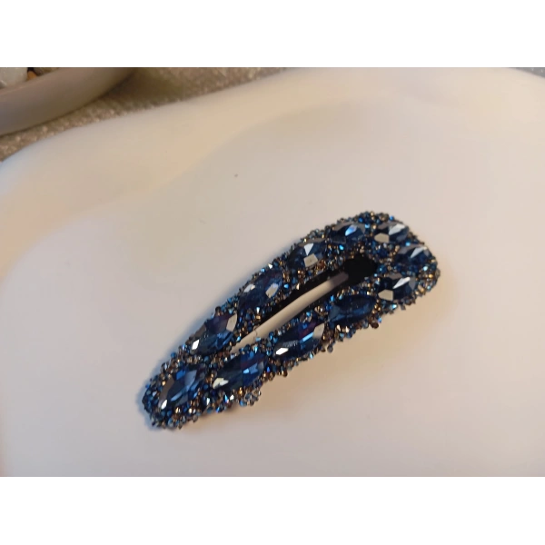 Euro Aksesuar Premium Kristal ve Markiz Taşlı Lüks Yan Toka - 7 cm Işıltılı Çıt Çıt Toka