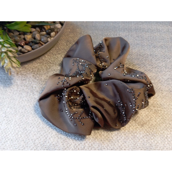 Euro Aksesuar Premium Kristal Yoğun Taş İşlemeli Saten Simit Toka