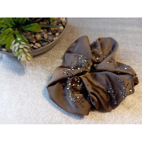 Euro Aksesuar Premium Kristal Yoğun Taş İşlemeli Saten Simit Toka