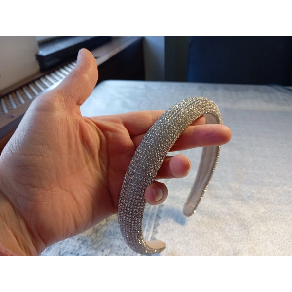 Lüks Kristal Taşlı Dolgulu Gelin ve Davet Tacı – 3lü Renk Seçeneği