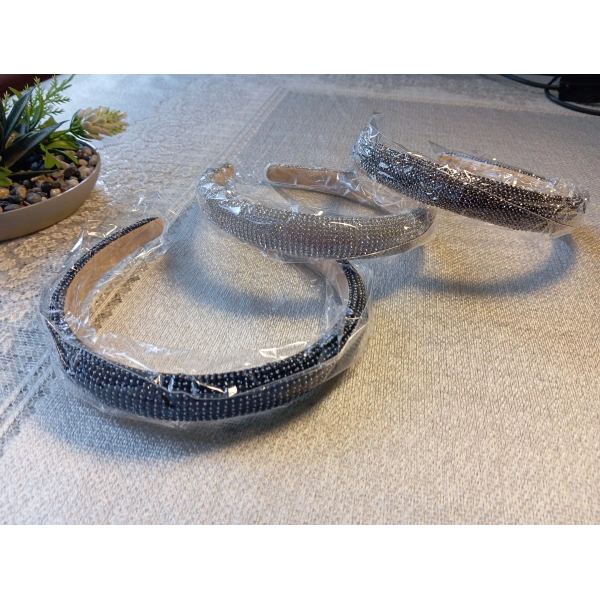 Lüks Kristal Taşlı Dolgulu Gelin ve Davet Tacı – 3lü Renk Seçeneği