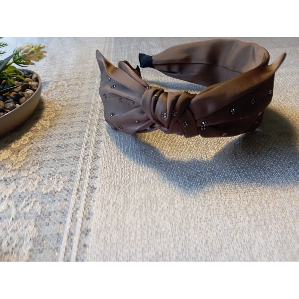 Euro Aksesuar Kadın Taş İşlemeli Düğümlü Helen Model Saç Tacı