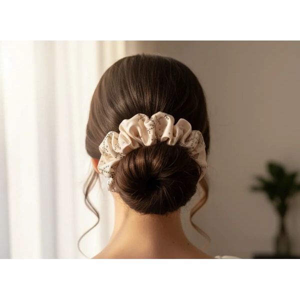 Euro Aksesuar Premium Kristal Yoğun Taş İşlemeli Saten Simit Toka