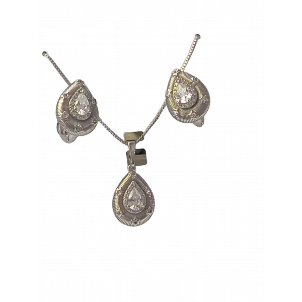 Xuping Jewelry Silver Damla Kolye Küpe Seti