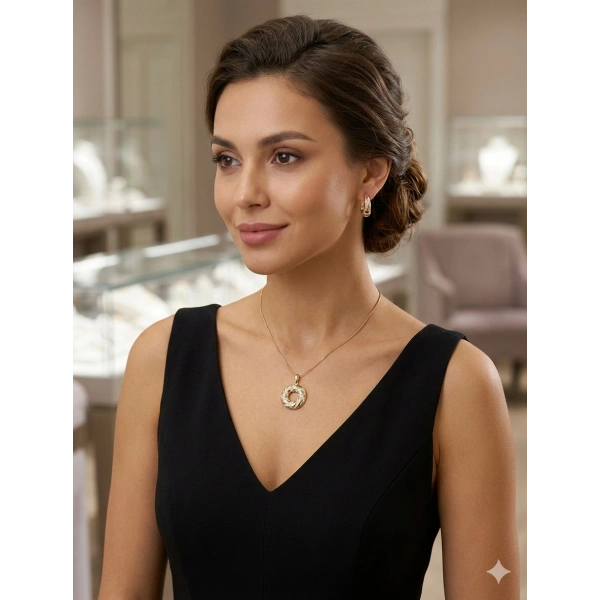 14 K Kaplama Kolye Küpe Seti - Xuping Jewelry