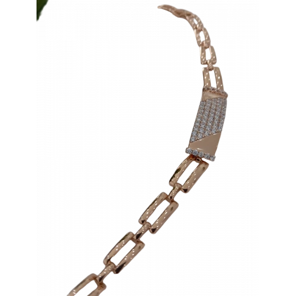 Zirkon Taşlı Vip Plaka Bileklik