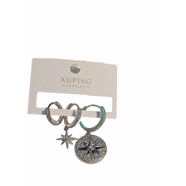 Zirkon Taşlı Silver Xuping Jewelry Üçlü Küpe